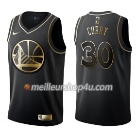 Maillot Basket Homme Golden State Warriors Stephen Curry 30 Nike Noir Gold Edition Swingman